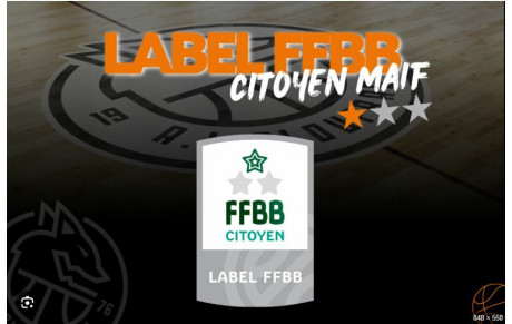 Dépôt dossier pour LABEL FFBB CITOYEN